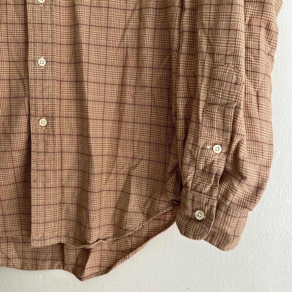Ralph Lauren Tan Checkered Button-Down Shirt - Picture 6 of 7